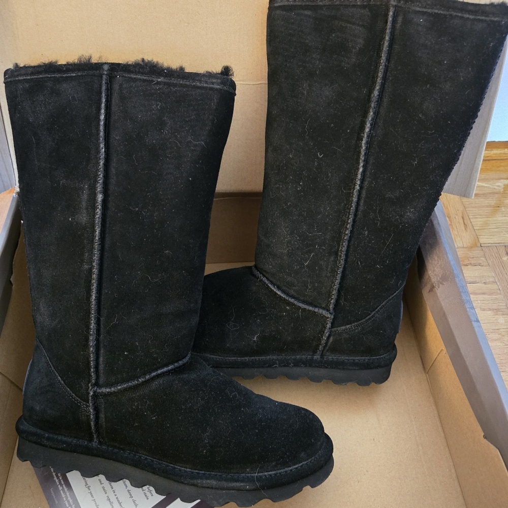 BearPaw Black Suede Winter Boots